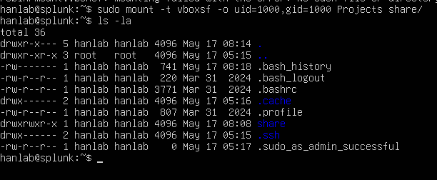 Mounting Shared Folder Screenshot